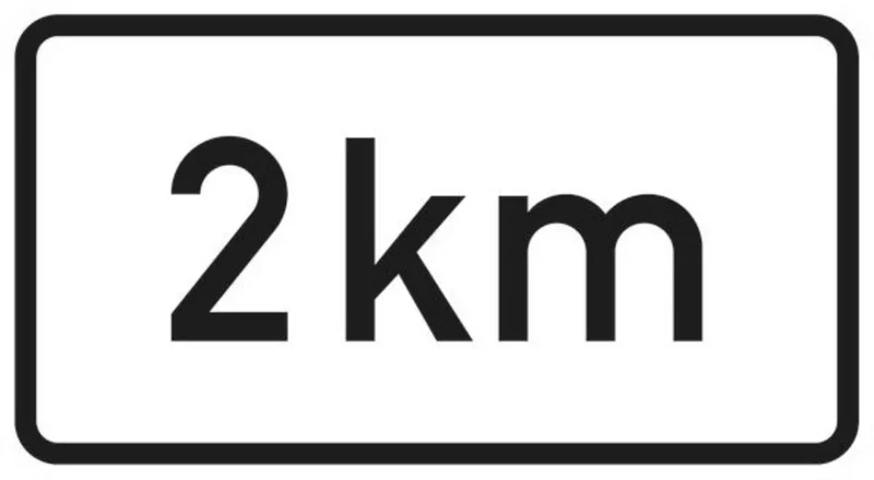 Verkehrszeichen VZ1004-31 Entfernungsangabe in km