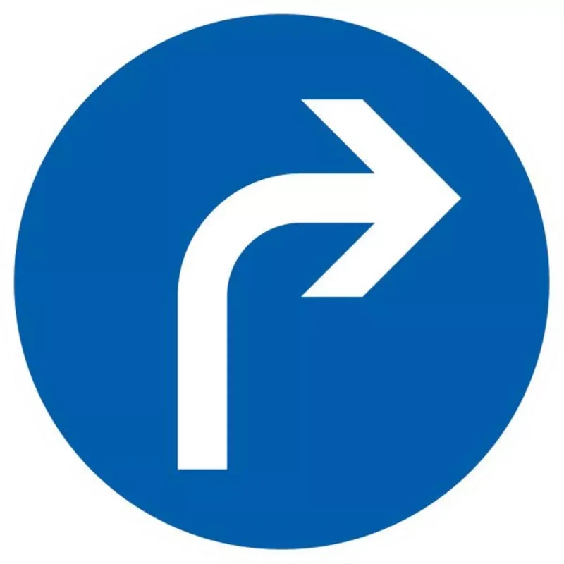 Verkehrszeichen VZ209 Vorgeschriebene Fahrtrichtung rechts