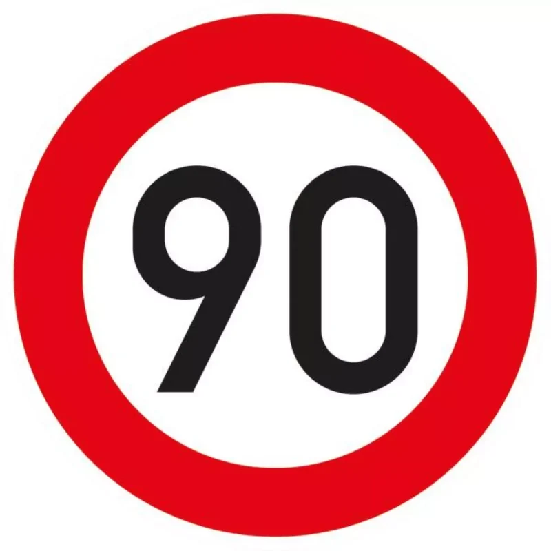 Verkehrszeichen VZ274-90 Zulässige Höchstgeschwindigkeit 90 km/h