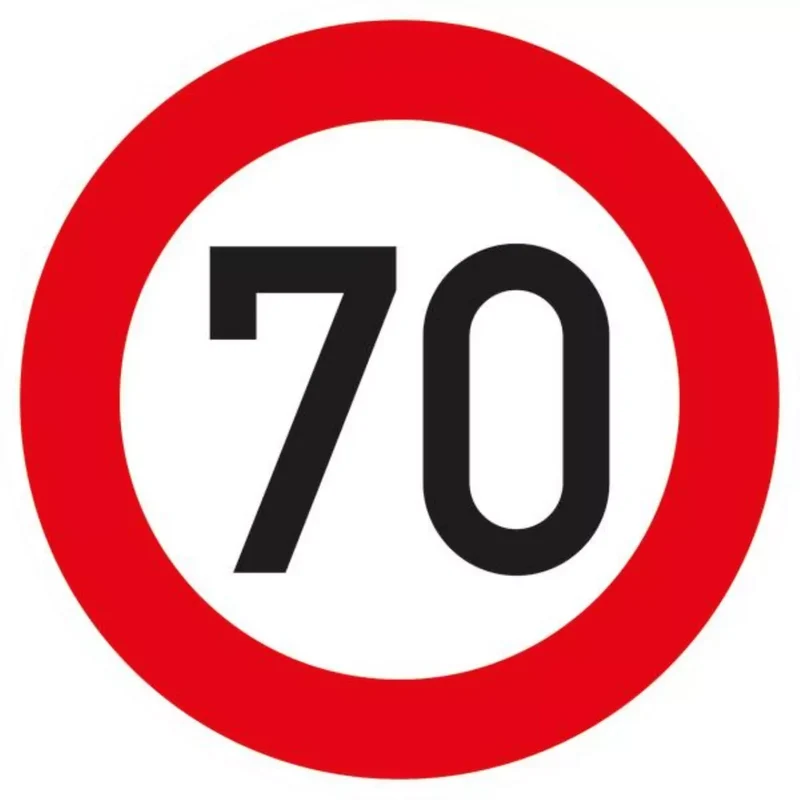 Verkehrszeichen VZ274-70 Zulässige Höchstgeschwindigkeit 70 km/h