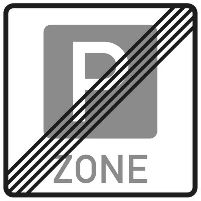 Verkehrszeichen VZ314.2 Ende einer Parkraumbewirtschaftszone