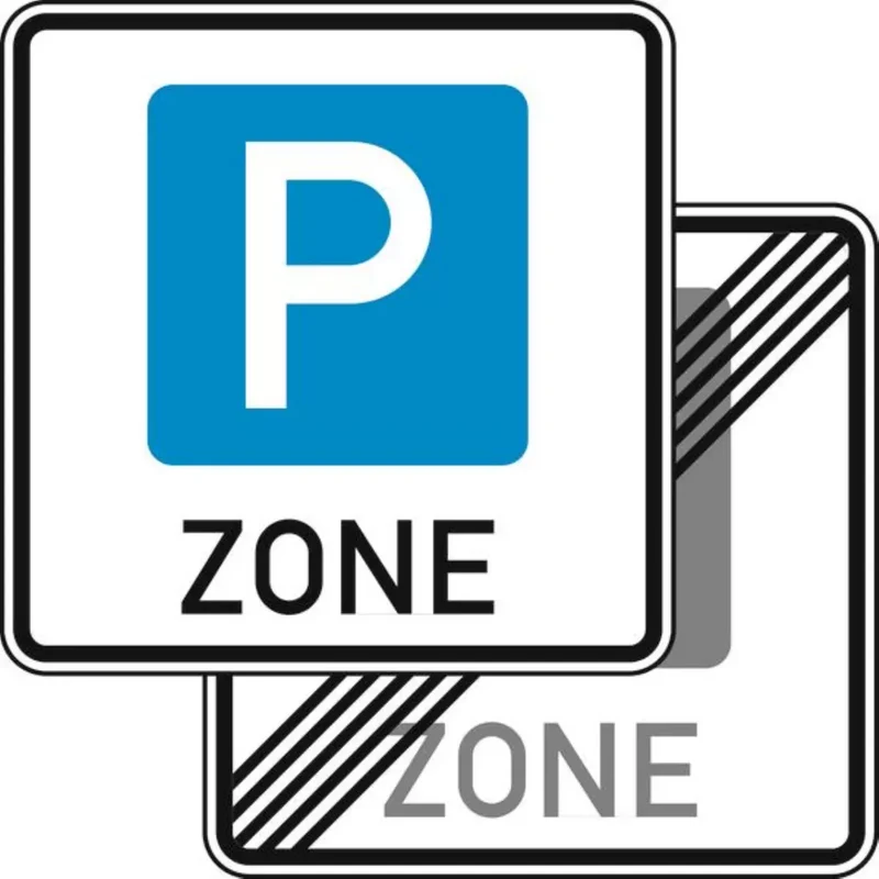 Verkehrszeichen VZ314.1-40 Beginn einer Parkraumbewirtschaftszone, doppelseitig
