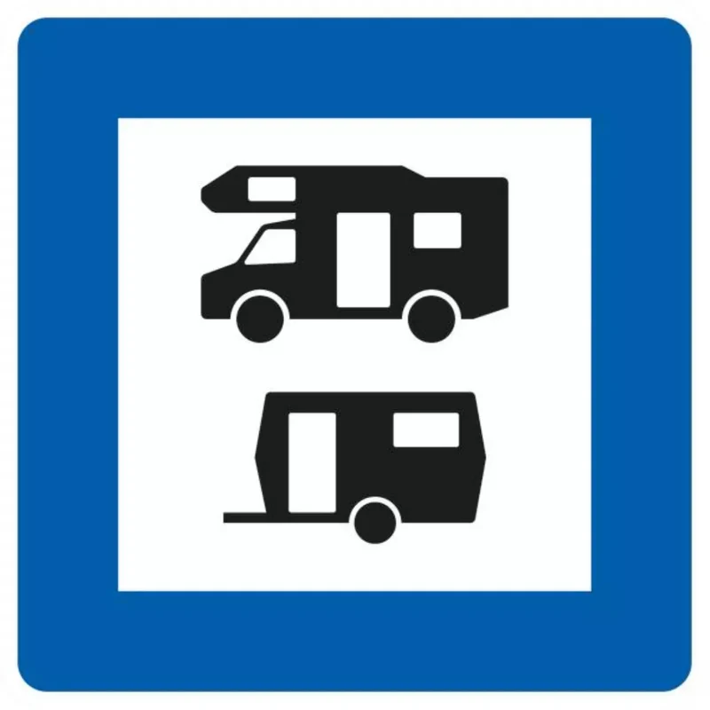 Verkehrszeichen VZ365-68 Wohnmobil- und Wohnwagenplatz