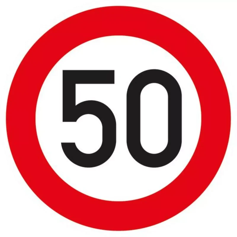 Verkehrszeichen VZ274-50 Zulässige Höchstgeschwindigkeit 50 km/h