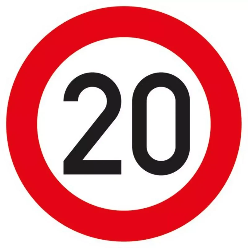 Verkehrszeichen VZ274-20 Zulässige Höchstgeschwindigkeit 20 km/h