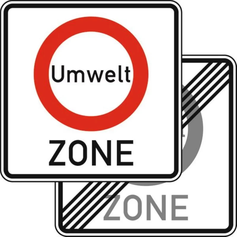 Verkehrszeichen VZ270.1-40 Beginn einer Verkehrsverbotszone zur Vermeidung schädlicher Luftverunreinigungen in einer Zone - doppelseitig