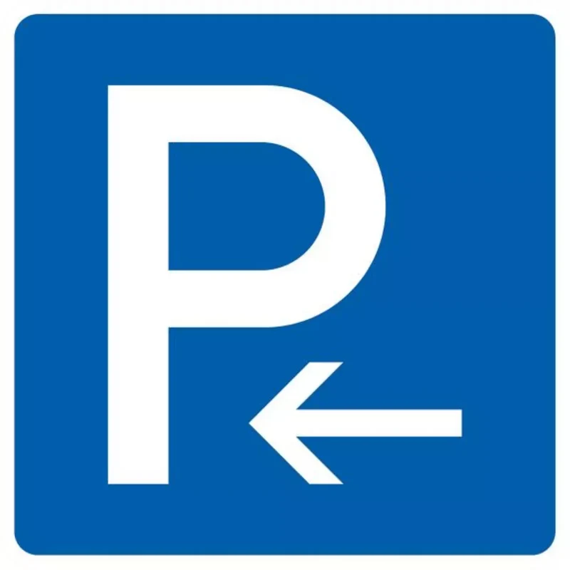 Verkehrszeichen VZ314-10 Parken Anfang (Aufstellung rechts) Parken Ende (Aufstellung links)