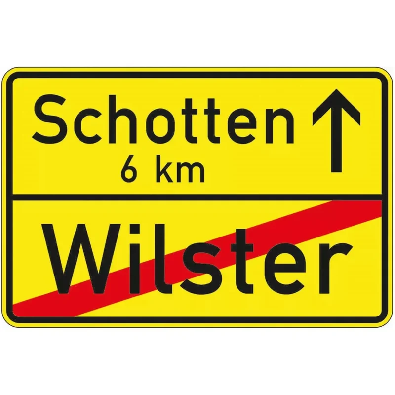 Verkehrszeichen VZ311 Ortstafel Rückseite