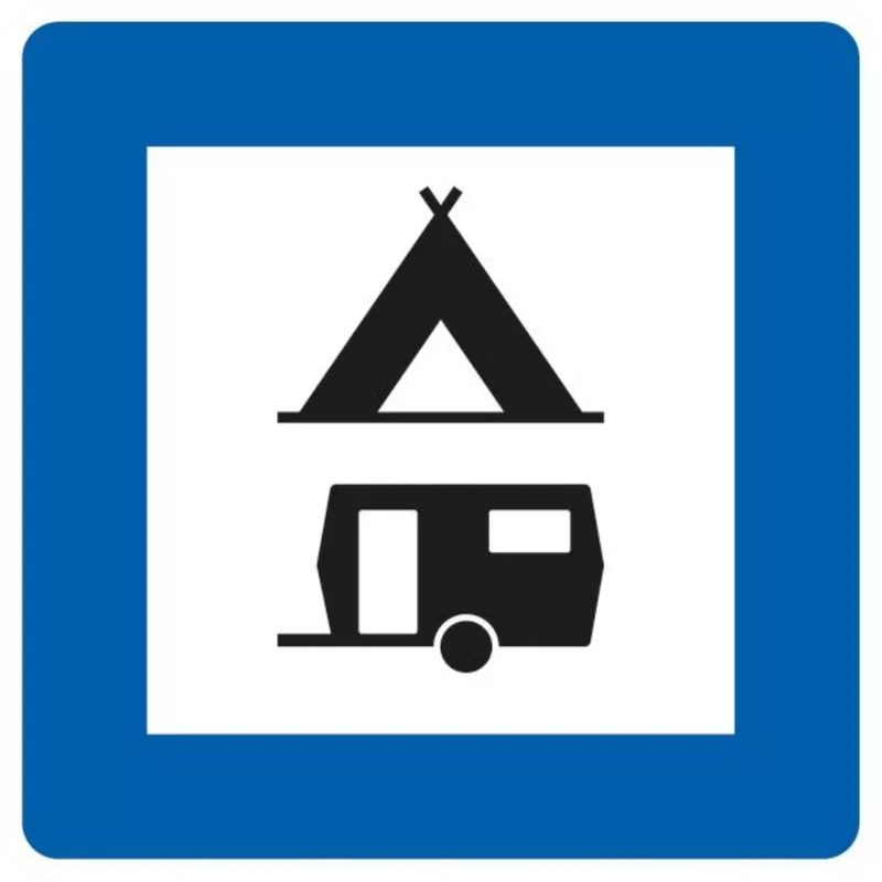 Verkehrszeichen VZ365-60 Zelt- und Wohnwagenplatz