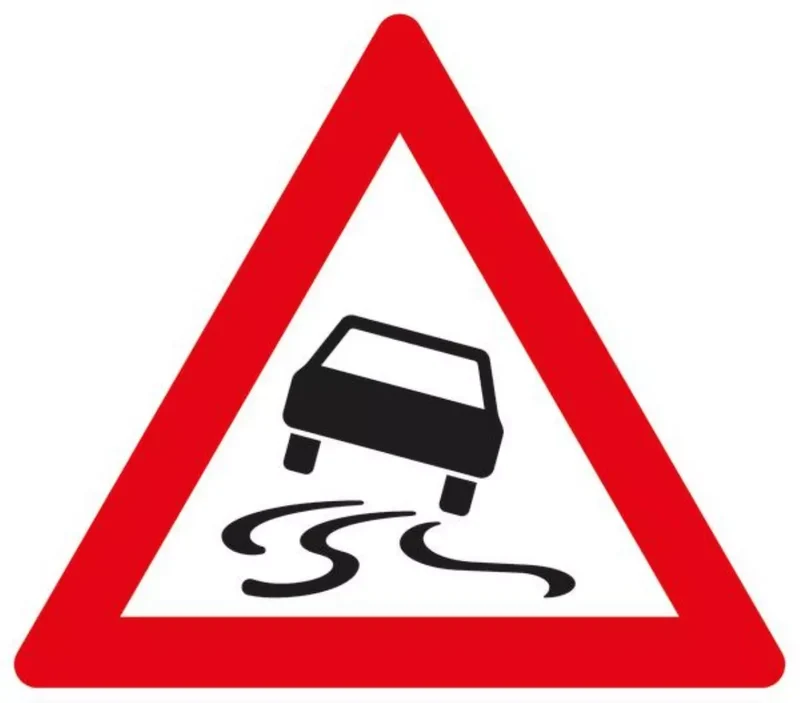 Verkehrszeichen VZ114 Schleuder- und Rutschgefahr