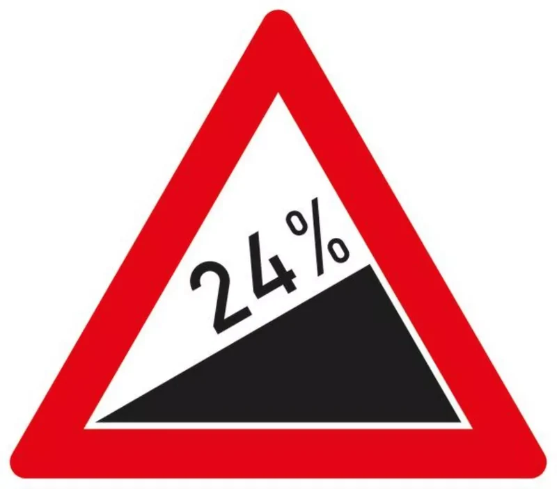 Verkehrszeichen VZ110-24 Steigung 24%