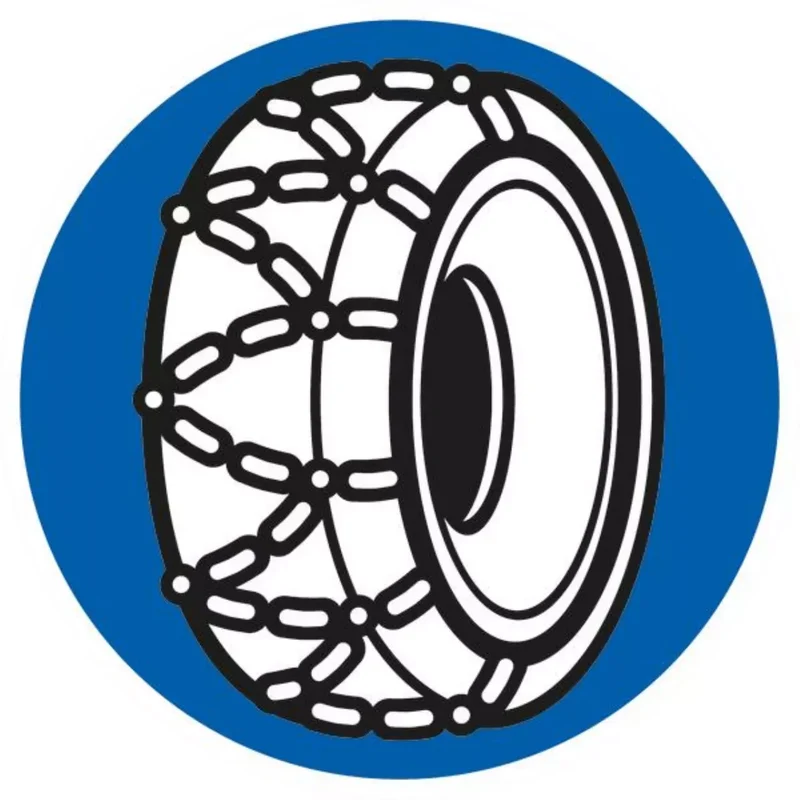 Verkehrszeichen VZ268 Schneeketten vorgeschrieben