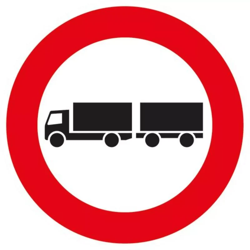 Verkehrszeichen VZ257-57 Verbot für Lastkraftwagen mit Anhänger