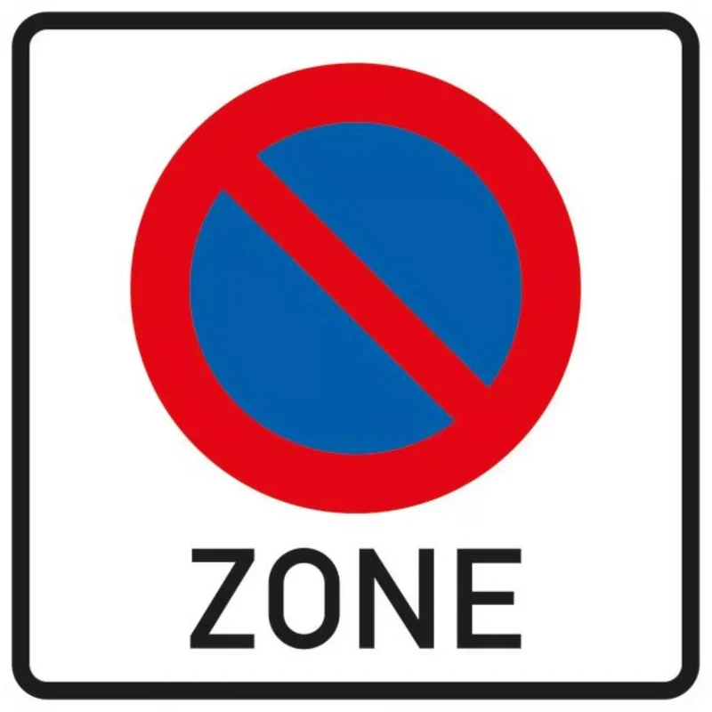 Verkehrszeichen VZ290.1 Beginn eines eingeschränkten Haltverbots für eine Zone