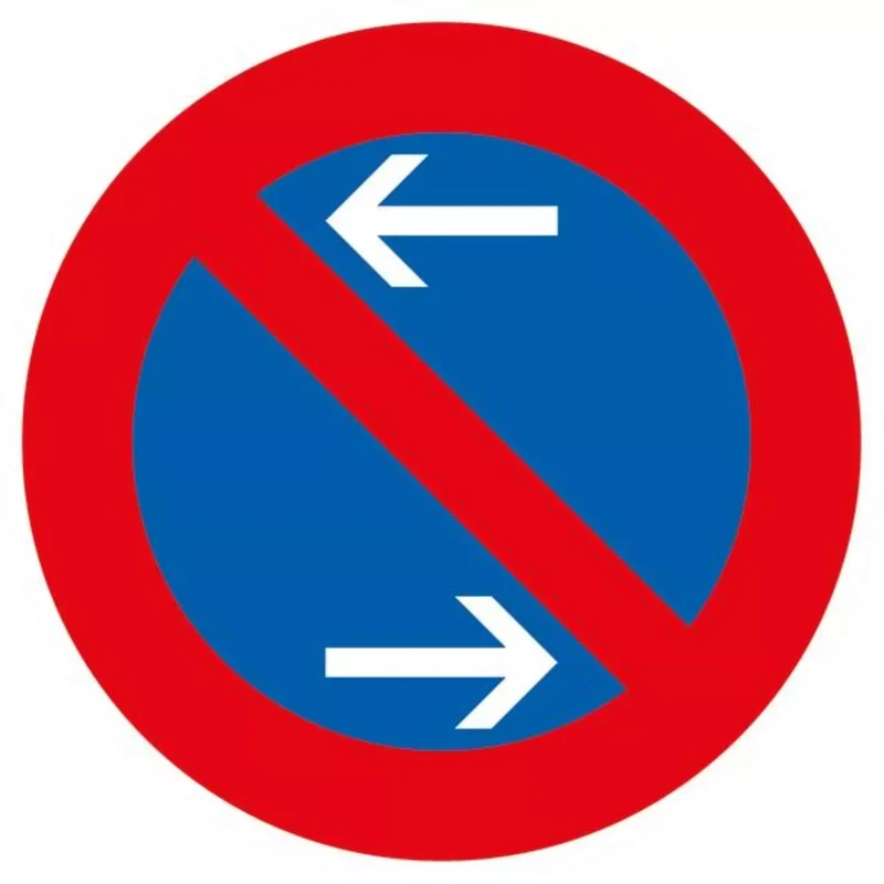 Verkehrszeichen VZ286-30 Eingeschränktes Haltverbot Mitte, Aufstellung rechts