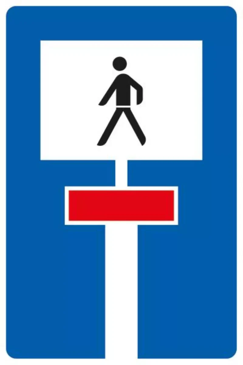 Verkehrszeichen VZ357-51 Für Fußgänger durchlässige Sackgasse