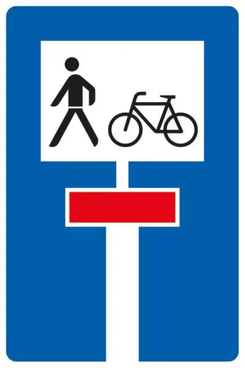 Verkehrszeichen VZ357-50 Für Radverkehr und Fußgänger durchlässige Sackgasse