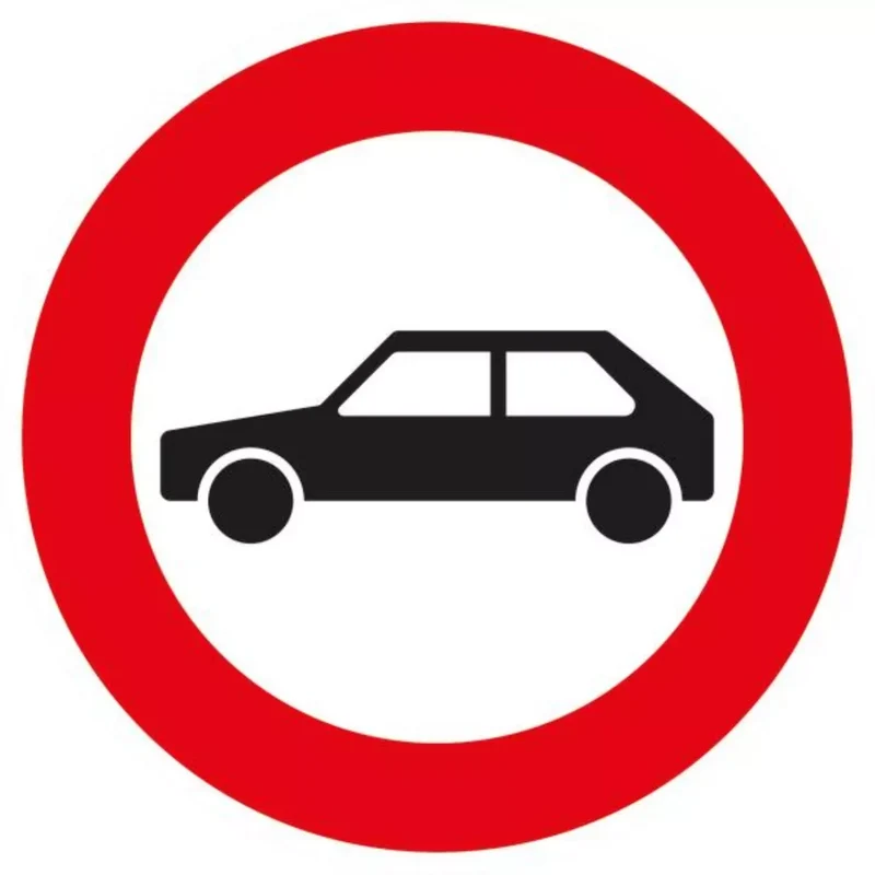 Verkehrszeichen VZ257-55 Verbot für Personenkraftwagen