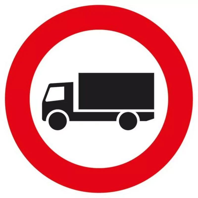 Verkehrszeichen VZ253 Verbot für Kraftfahrzeuge über 3,5 t