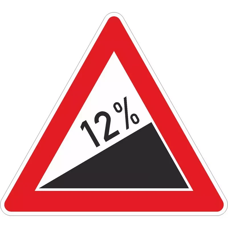 Verkehrszeichen VZ106-16 Gefälle 16% - SL 900 2 mm RA 2