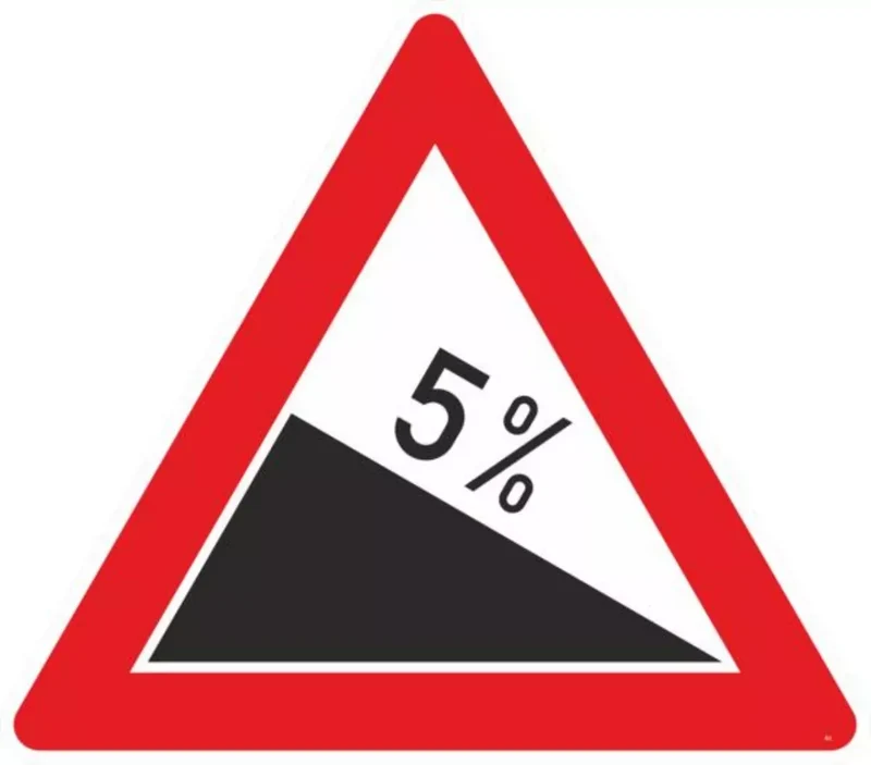 Verkehrszeichen VZ108-5 Gefälle 5%