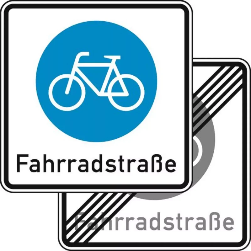 Verkehrszeichen VZ244.1-40 Beginn/Ende einer Fahrradstraße, doppelseitig