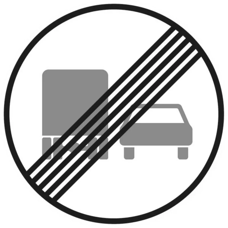 Verkehrszeichen VZ281 Ende des Überholverbots für Kraftfahrzeuge über 3,5 t