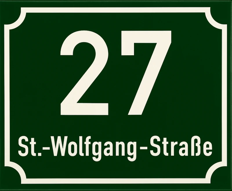 Hausnummernschild Aluminium 165x165mm, grün, mit Rahmen, mit Straßenabgabe, 2mm, Ra1, inkl. 4 Bohrungen in den Ecken