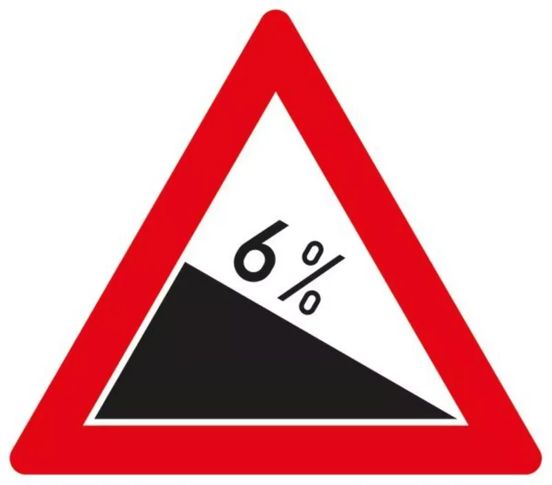 Verkehrszeichen VZ108-6 Gefälle 6%