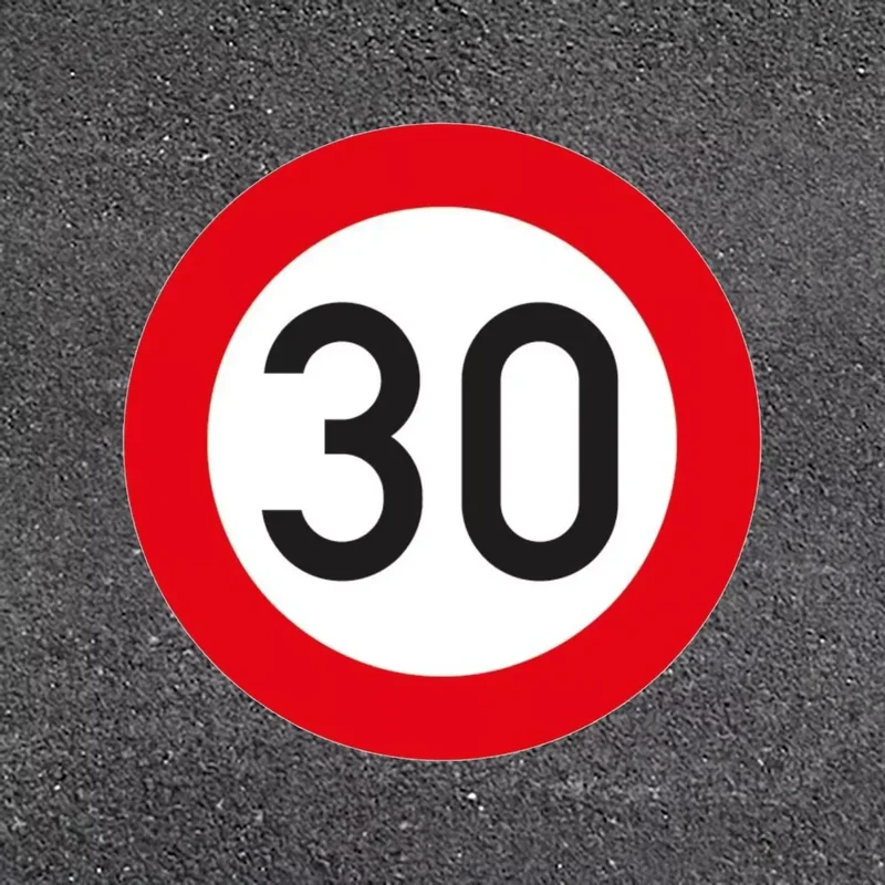 PREMARK ™ Farbige Fahrbahnmarkierung, VZ274-30, Zulässige Höchstgeschwindigkeit 30 km/h, 2000x1000 – VPE 1 Stück