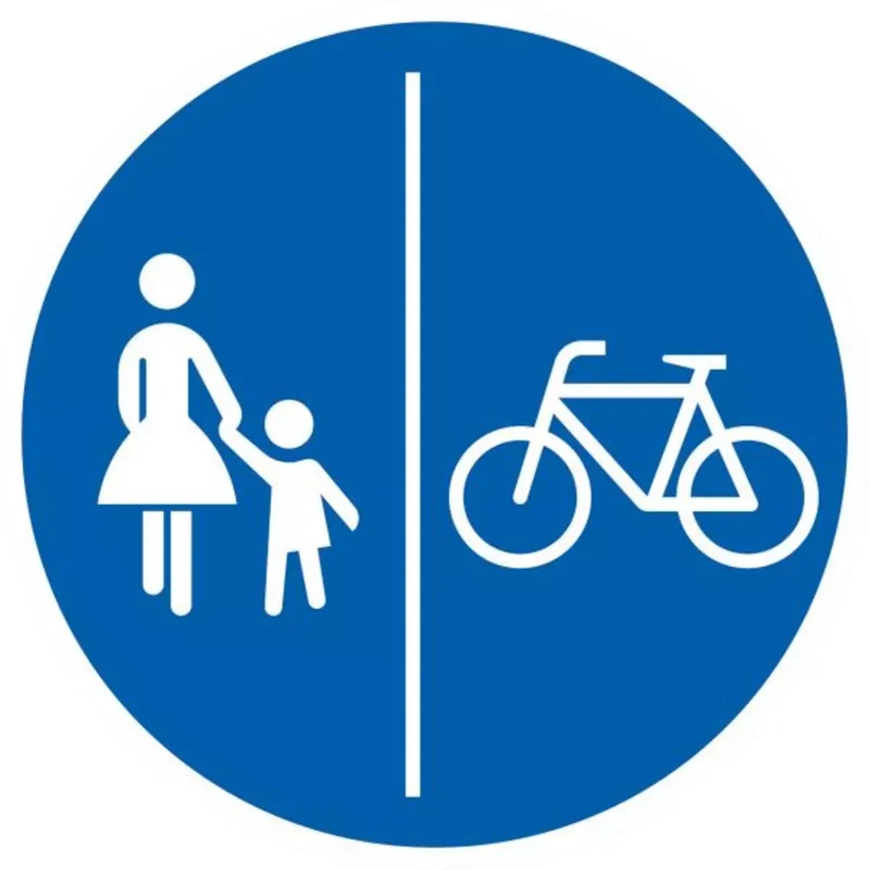 Verkehrszeichen VZ241-31 Getrennter Rad- und Gehweg, Radweg rechts