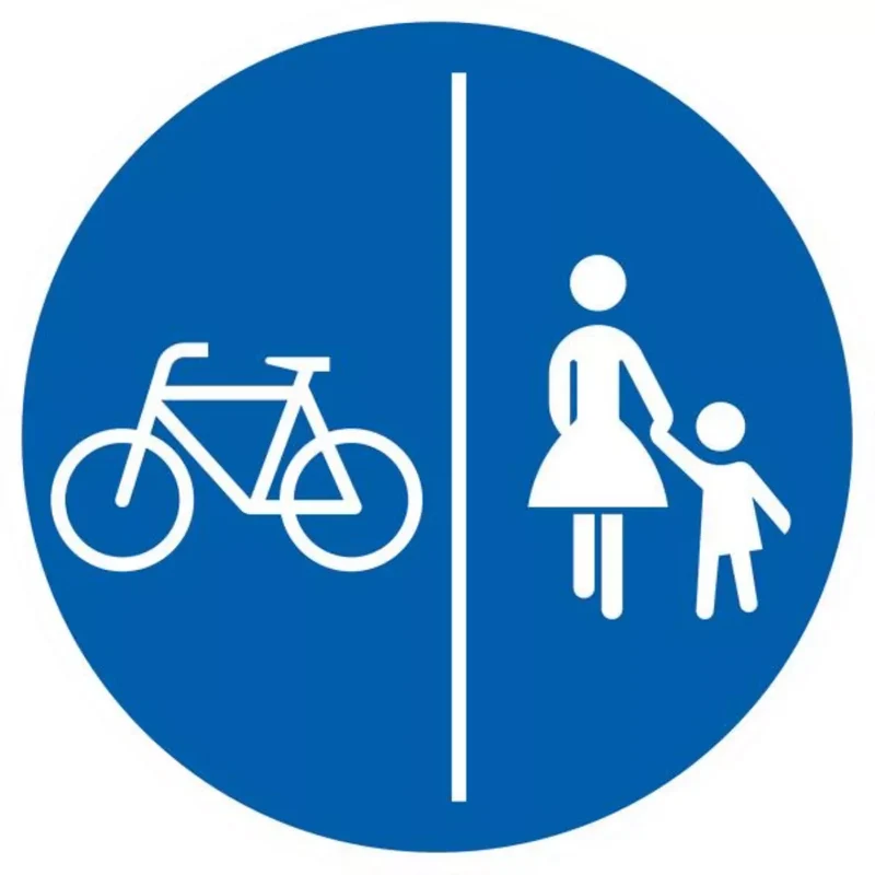 Verkehrszeichen VZ241-30 Getrennter Rad- und Gehweg, Radweg links