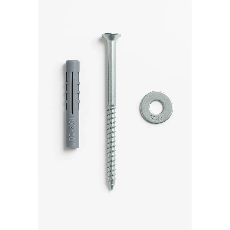 Schraubenset für 1 Leitschwelle Quick Marker: 1 Schraube 10x160, 1 U-Scheibe 10,5 und 1 Dübel