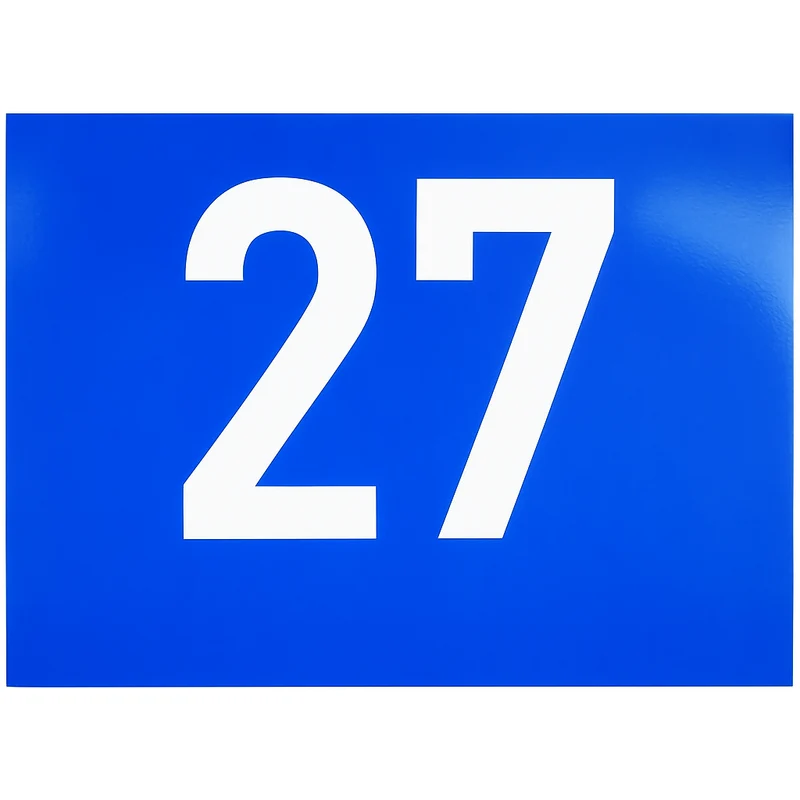 Hausnummernschild Aluminium 165x165mm, blau, ohne Rahmen, 2mm, Ra1, inkl. 4 Bohrungen in den Ecken