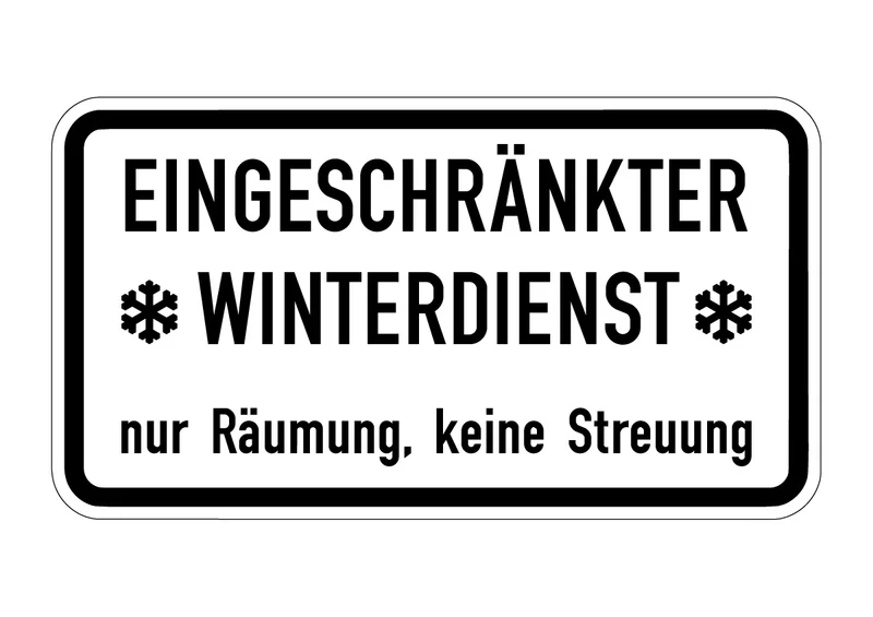Warn- und Hinweisschild WH 35 – Eingeschränkter Winterdienst, nur Räumung, keine Streuung