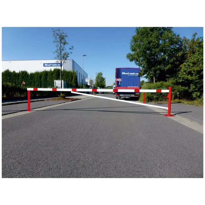 Drehschranke mit Auflagepfosten und Seilzugverstärkung