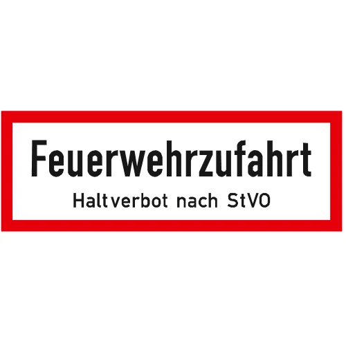 Warn- und Hinweisschild WH 6A – Feuerwehrzufahrt Haltverbot nach StVO