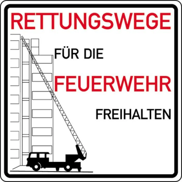 Warn- und Hinweisschild WH 5 – Rettungsweg für die Feuerwehr freihalten