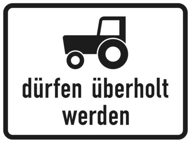 Verkehrszeichen VZ1049-11 Kraftfahrzeuge und Züge, die nicht schneller als 25 km/h fahren können oder dürfen, dürfen überholt werden