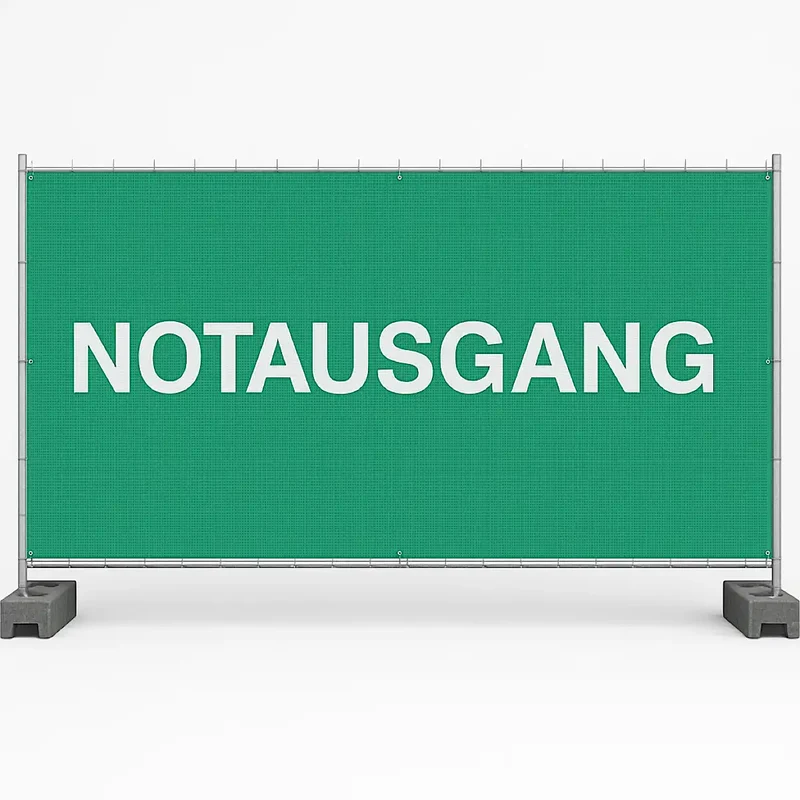 Notausgangbanner für Bauzaüne