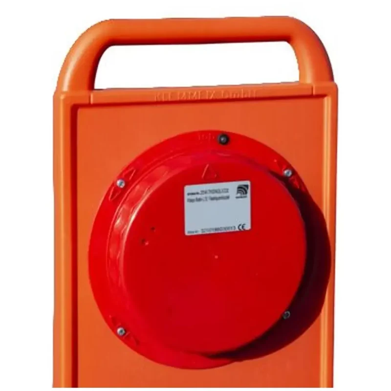 Klappbake Synchron LED Flash-TL, gelb/orange, L675 x B315 x H97, quergestreift, RA2