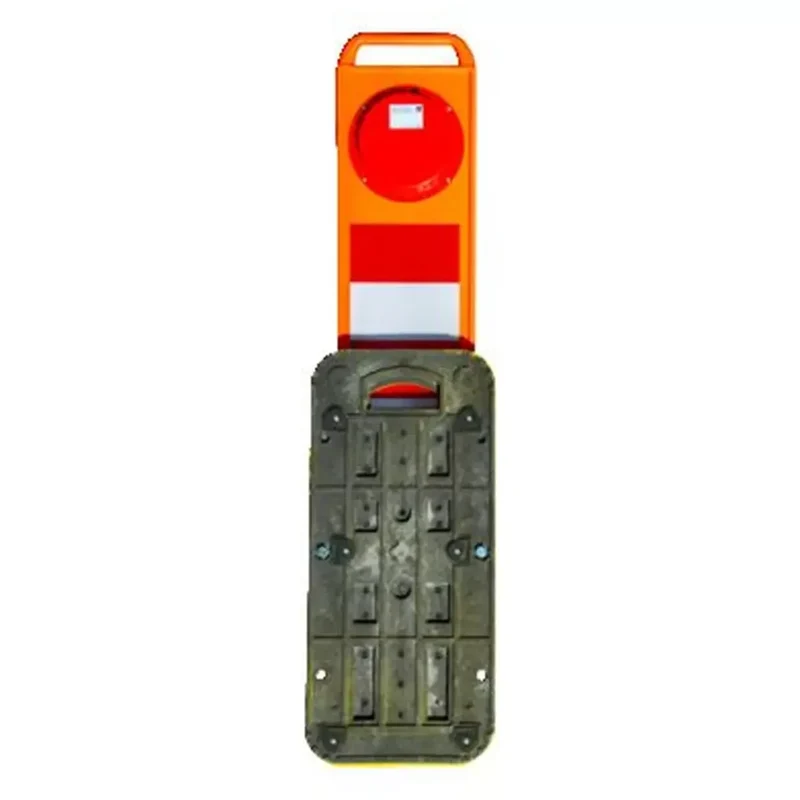 Klappbake Synchron LED Flash-TL, gelb/orange, L675 x B315 x H97, quergestreift, RA2