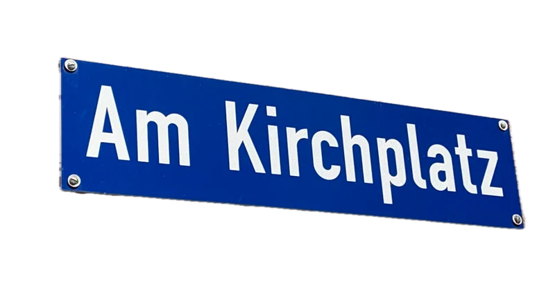 Straßennamensschild, 2mm flach, 150mm hoch, RA1