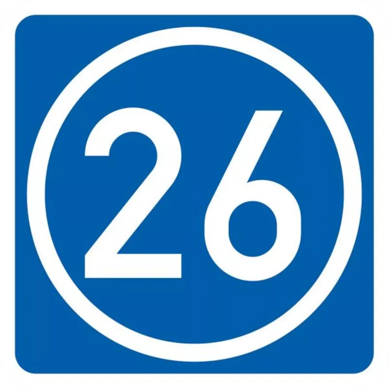 Verkehrszeichen VZ406-50 Knotenpunkte der Autobahnen (ein- oder zweistellige Nummer)