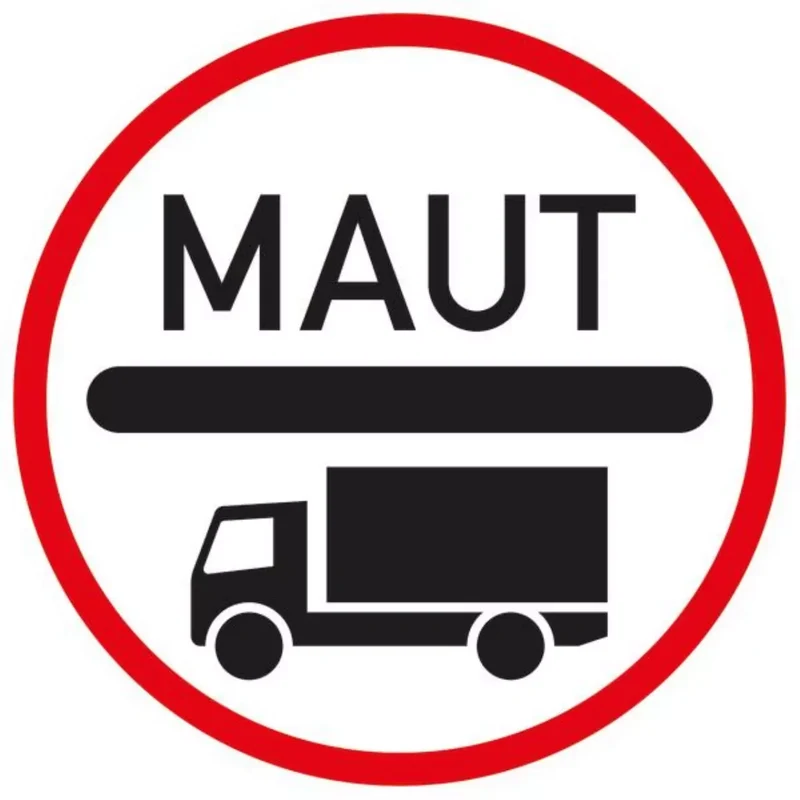 Verkehrszeichen VZ390 Mautpflicht nach dem Bundesfernstraßenmautgesetz