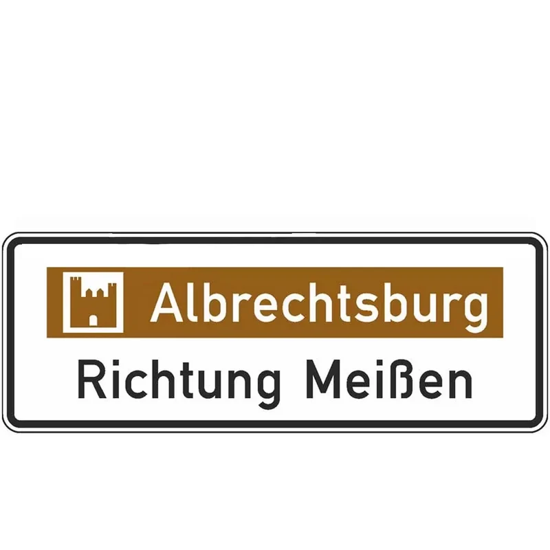 Verkehrszeichen VZ386.1-52 Touristischer Hinweis mit Bezugsziel – Variante „Richtung …“