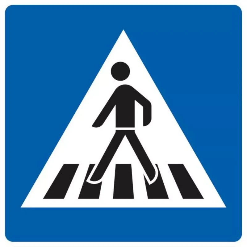 Verkehrszeichen VZ350-10 Fußgängerüberweg, Aufstellung rechts