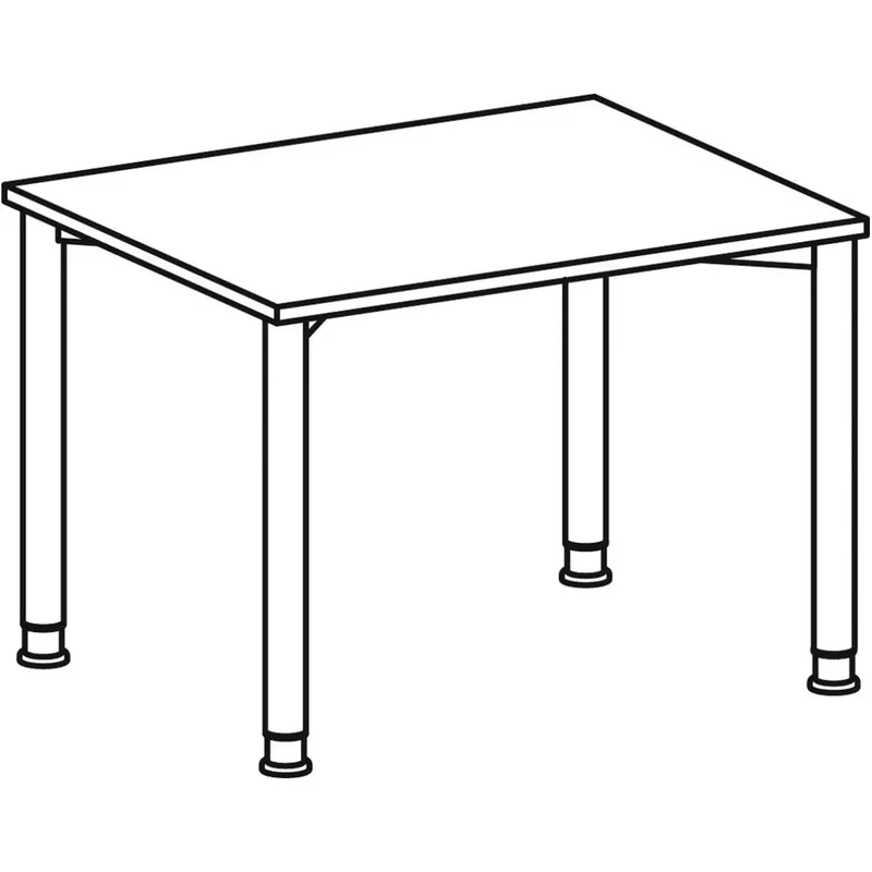 Schreibtisch, BxTxH 1000x800x680-800 mm, höhenverstellbar, Platte lichtgrau, Rundrohrgestell silber