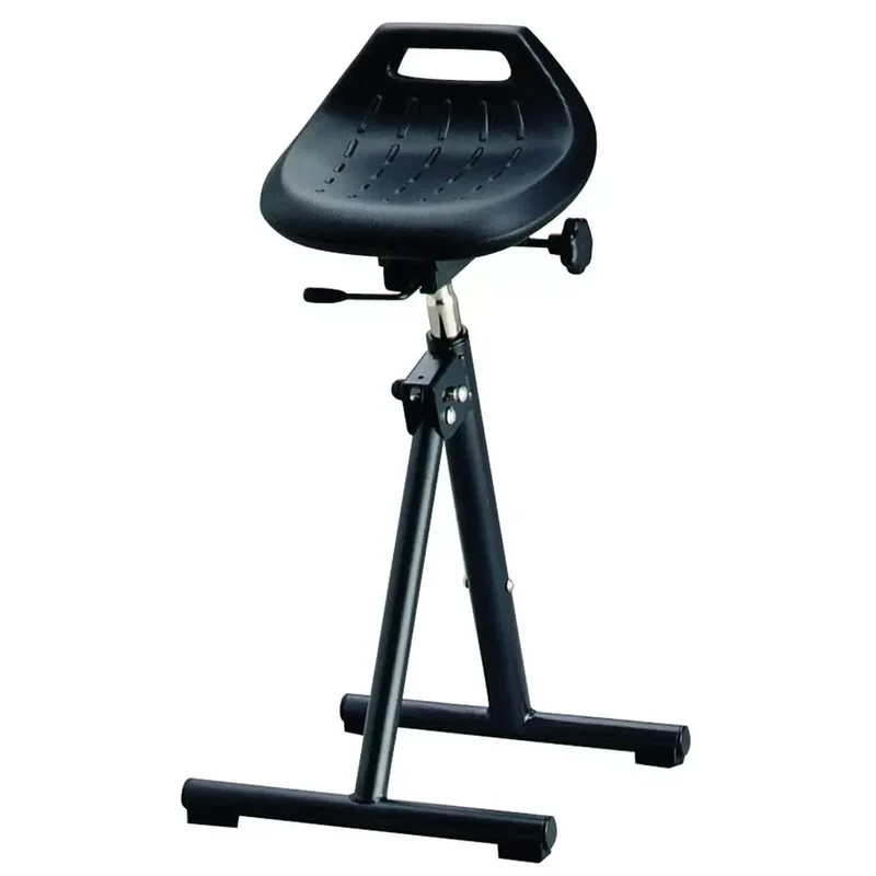 Industriestehhilfe mit Rastermechanik, Sitzfläche Integralschaum, klappbar, Sitz Höhe 650-850 mm