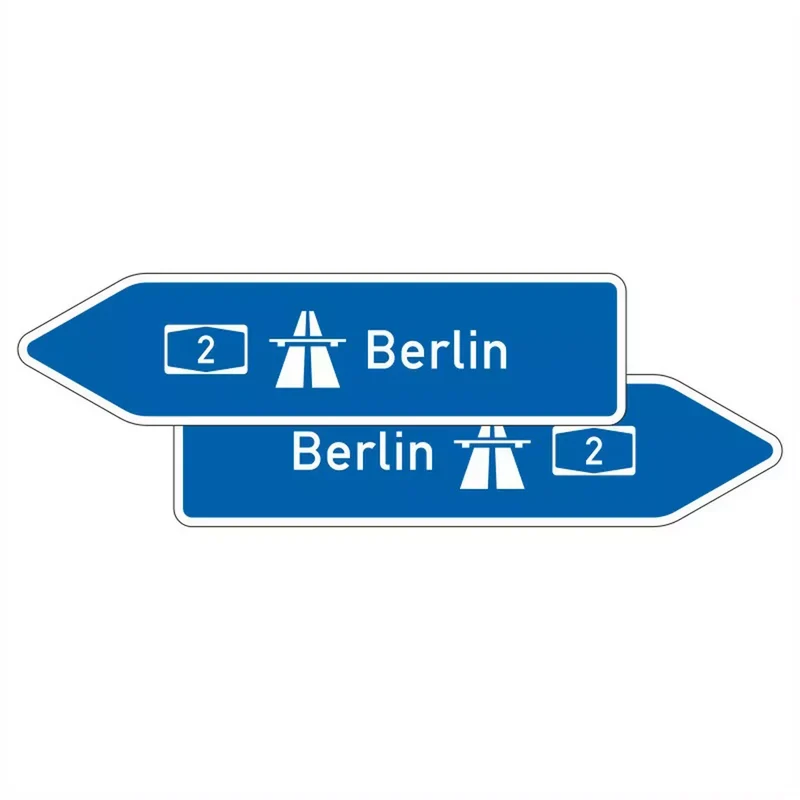 Verkehrszeichen VZ430-40 Pfeilwegweiser zur Autobahn, doppelseitig